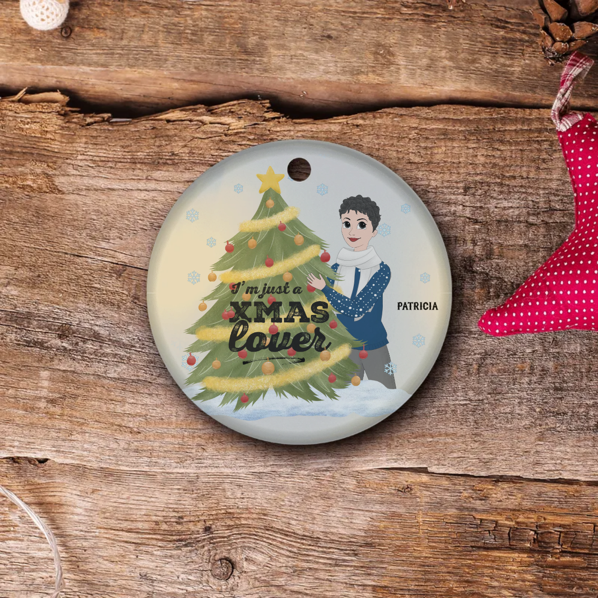 Christmas Lover Ornament | Personalized Woman's Christmas Ornament
