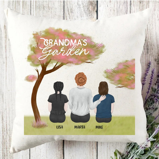 GRANDMA GARDEN PERSONALIZED PILLOW, CHOOSE YOUR DESIGN